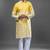 Yellow embroidered, mirror silk kurta pant