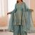 Teal color fendy silk embroidery work wedding wear salwar suit