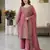 Pink color gimmychu silk embroidery work wedding wear salwar suit