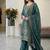 Teal color gimmychu silk embroidery work wedding wear salwar suit