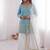 Blue and white color fendy silk embroidery work wedding wear salwar suit