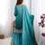 Aqua Blue Color Dori,Sequence And Rivet Moti Work Chinon Silk Top Bottom Dupatta Set