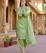 green color natural creap silk designer fency party wear salwar suit