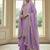 Lavender color chinnon silk embroidery work wedding wear salwar suit