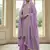 Lavender color chinnon silk embroidery work wedding wear salwar suit