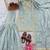 Mint green color chinnon silk embroidery work wedding wear salwar suit
