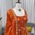 Orange color fendy silk heavy embroidery work wedding wear long gown
