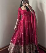 Heavy fendy silk embroidered sequince work wedding kurta set