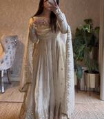 Heavy fendy silk embroidered sequince work wedding kurta set