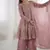 Onionpink fendy satin with embroidered sequince work plazzo set