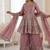 Onionpink fendy satin with embroidered sequince work plazzo set