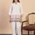 White women khadi cotton kurta pant set