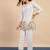 White women khadi cotton kurta pant set