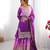 Purple Color Dori,Sequence And Rivet Moti Work Chinon Silk Top Bottom Dupatta Set