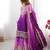 Purple Color Dori,Sequence And Rivet Moti Work Chinon Silk Top Bottom Dupatta Set