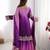 Purple Color Dori,Sequence And Rivet Moti Work Chinon Silk Top Bottom Dupatta Set