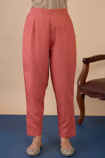 Peach women kurta pant dupatta set