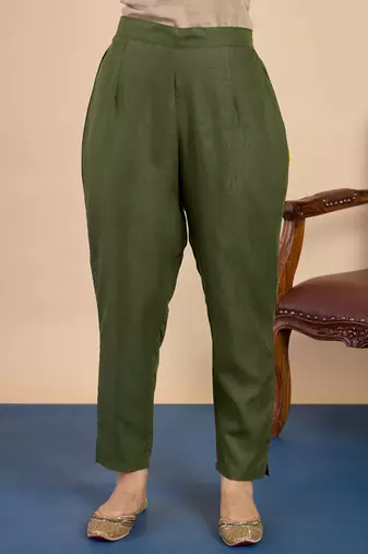 Green women kurta pant dupatta set