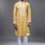 Yellow embroidered, mirror silk kurta pant