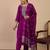 Purple women kurta pant dupatta set