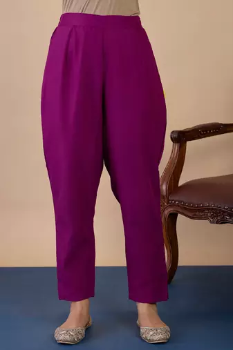 Purple women kurta pant dupatta set