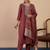 Brown women kurta pant dupatta set