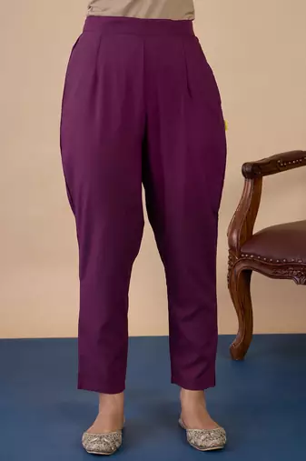 Purple women kurta pant dupatta set