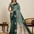 Green zari woven soft silk banarasi saree with blouse