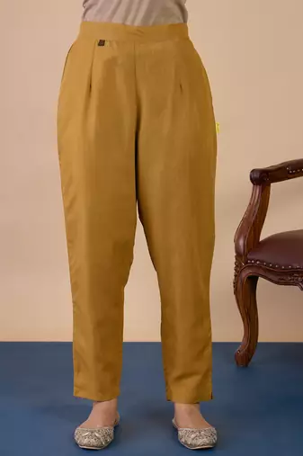 Mustard women kurta pant dupatta set