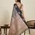 Grey zari woven soft silk banarasi saree with blouse