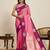 Pink zari woven soft silk banarasi saree with blouse
