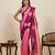 Pink zari woven soft silk banarasi saree with blouse