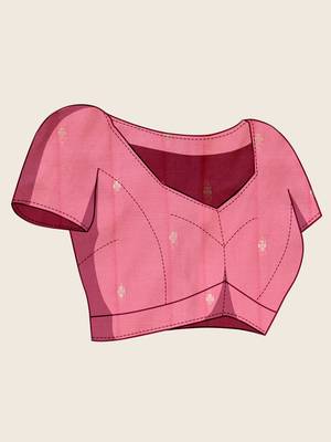 Pink zari woven soft silk blend banarasi saree with blouse 5
