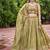 Olive Color Thread Embroidery And Sequin Work Gold Crush Silk Lehenga Choli Set