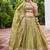Olive Color Thread Embroidery And Sequin Work Gold Crush Silk Lehenga Choli Set
