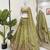 Olive Color Thread Embroidery And Sequin Work Gold Crush Silk Lehenga Choli Set