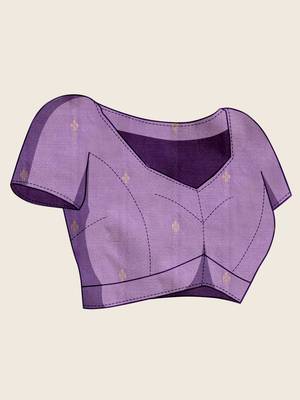 Purple zari woven soft silk blend banarasi saree with blouse 5