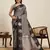 Grey zari woven soft silk banarasi saree with blouse