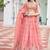 Peach Color Thread Embroidery And Sequin Work Gold Crush Silk Lehenga Choli Set