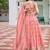 Peach Color Thread Embroidery And Sequin Work Gold Crush Silk Lehenga Choli Set
