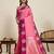 Pink zari woven soft silk banarasi saree with blouse
