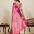 Pink zari woven soft silk banarasi saree with blouse