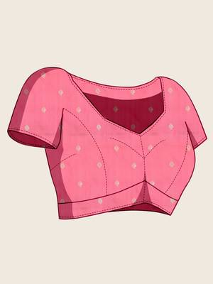 Pink zari woven soft silk banarasi saree with blouse 5