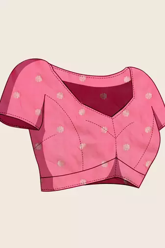 Pink zari woven soft silk banarasi saree with blouse