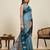 Teal blue zari woven soft silk banarasi saree with blouse