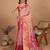 Rani pink woven embellished self design pure silk banarasi saree with blouse