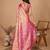 Rani pink woven embellished self design pure silk banarasi saree with blouse