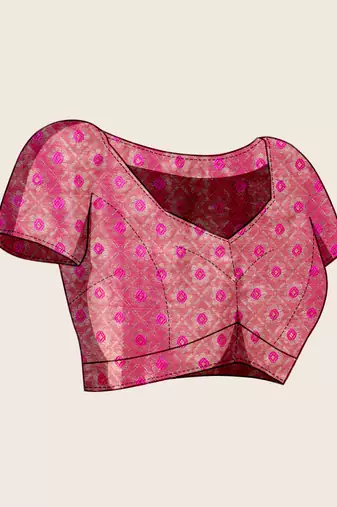 Rani pink woven embellished self design pure silk banarasi saree with blouse