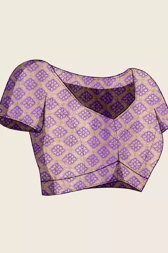 Gold woven pure silk banarasi saree with blouse