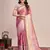 Pink woven pure silk banarasi saree with blouse